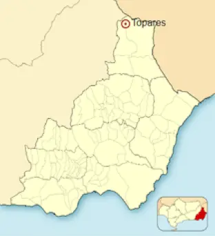 Ubicación de Topares en la provincia de Almería